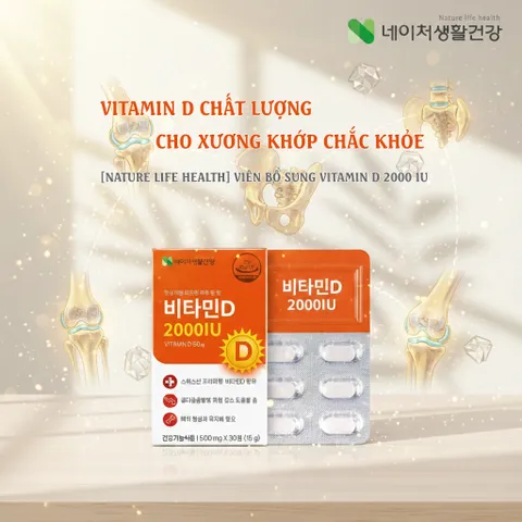 [Nature Life Health] Viên Bổ Sung Vitamin D 2000IU