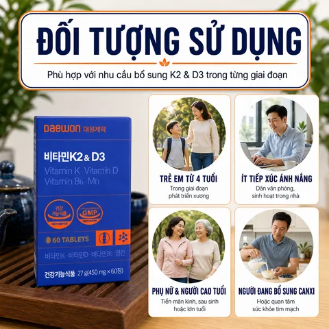 [Daewon] Viên Uổng Bổ Sung Vitamin K2&D3