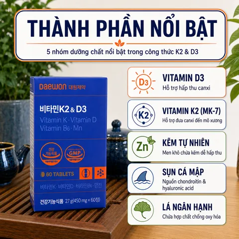 [Daewon] Viên Uổng Bổ Sung Vitamin K2&D3