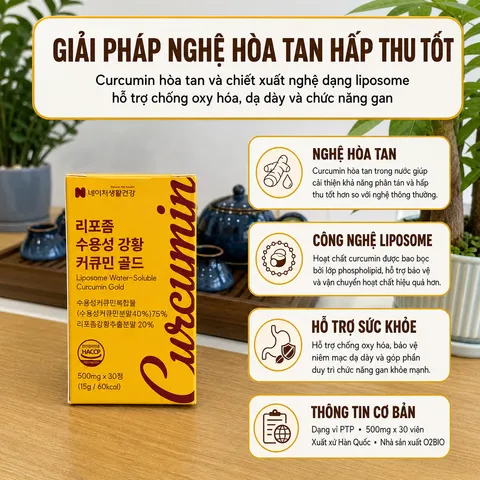 [Nature Life Health] Viên Uống Nghệ Hòa Tan Curcumin Liposome