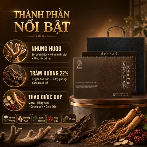Donguisam Viên An Cung Trầm Hương Nhung Hươu Khí Lực Bổ - 60 Viên