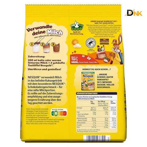 Bột Cacao Nesquik Đức 350g – Hàng Nhập Khẩu Chính Hãng, Giàu Canxi, Thơm Ngon Cho Bé