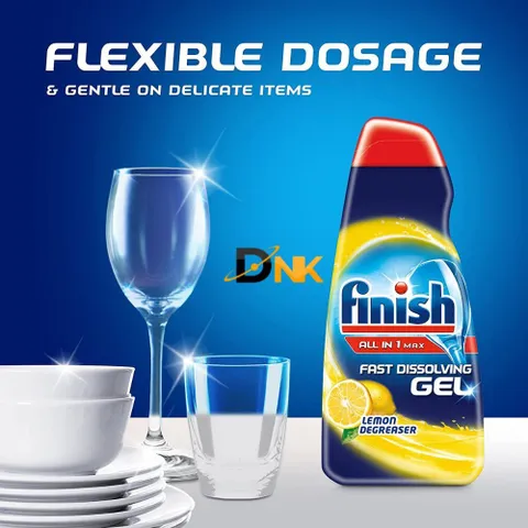 Gel Rửa Chén Máy Rửa Chén Finish All In 1 Max Gel Lemon 700ml Hương Chanh Nhập Khẩu Châu Âu