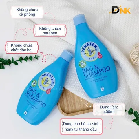 Sữa Tắm Gội Penaten Bad & Shampoo 400ml Chính Hãng Đức Cho Bé Sơ Sinh, Dịu Nhẹ Không Cay Mắt