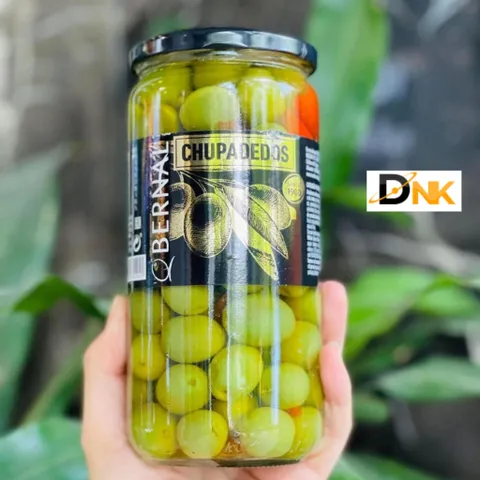 Oliu Xanh Nguyên Hạt Tỏi Đen & Ớt Bernal Chupadedos 658g