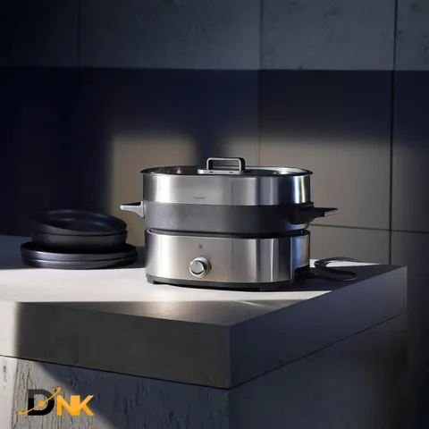 Nồi Lẩu & Hấp 2 Trong 1 WMF Lono Hot Pot Steam Đức – Cromargan®, Lẩu 2 Ngăn, Công Suất 1750W