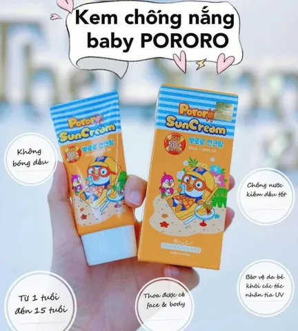 Kem chống nắng Pororo Sun Cream cho bé 50ml bảo vệ da toàn diện, date 4/27 🏷️ Rẻ vô địch
