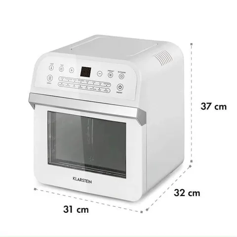 Nồi Chiên Không Dầu Klarstein Aero Vital Cube, Dung Tích 12L, Công Suất 1600W, Nhập Đức