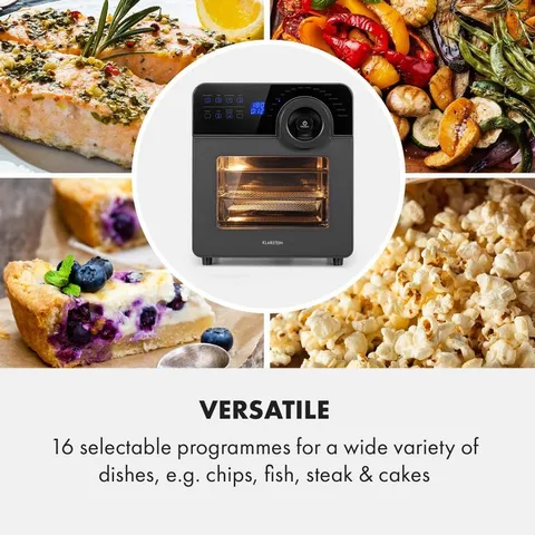 Nồi Chiên Không Dầu Klarstein 14L AeroVital Cube Chef Hot Air Fryer, 1700W, Thép Không Gỉ Nhập Đức 840181