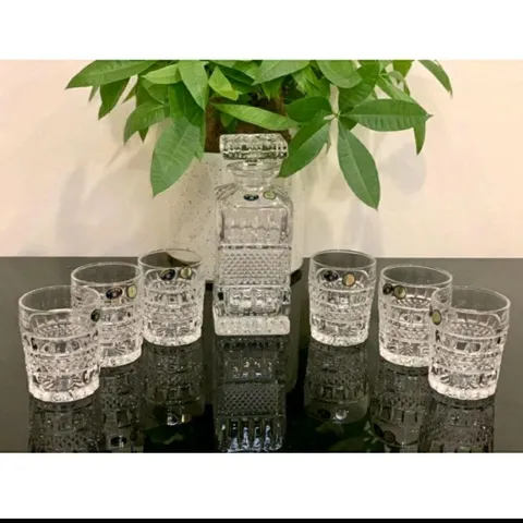🇩🇪BỘ BÌNH & 6 CỐC WHISHEY BOHEMIA BRITTANY - Made in Czech
