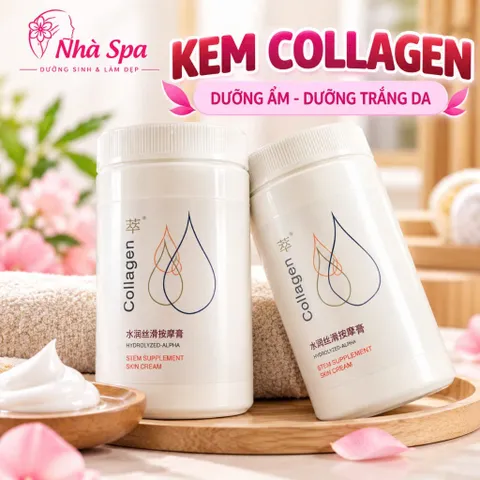 Kem massage collagen hũ 1kg. Dưỡng ẩm, dưỡng trắng da. Kem Collagen