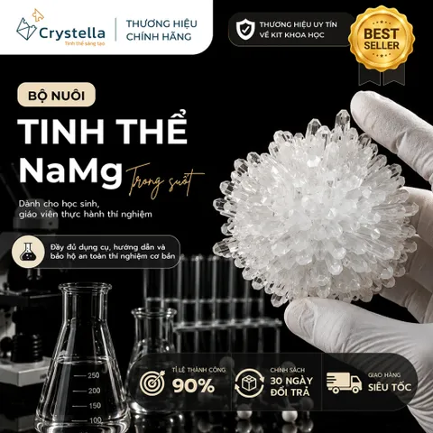 [NaMg] Bộ KIT Nuôi Tinh Thể NaMg Trắng Trong Suốt Crystella