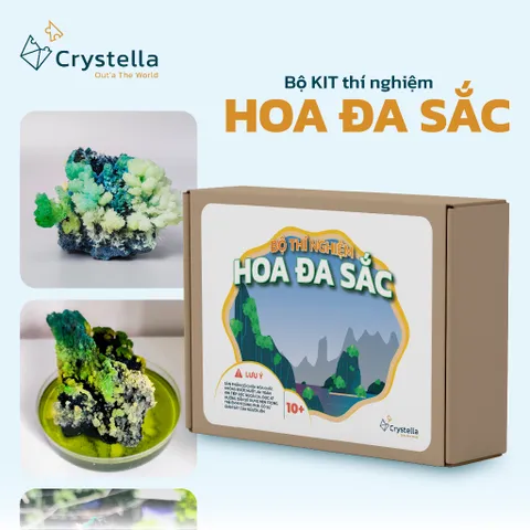 Bộ Nuôi Thí Nghiệm Khoa Học Crystella Hoa Đa Sắc - Tái Hiện Vịnh Hạ Long Rực Rỡ Ngay Tại Nhà, Phù Hợp Cho Bé Từ 7 Tuổi