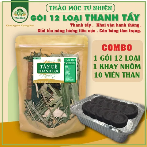 Gói Xông Nhà 12 loại Thảo Mộc Tẩy Uế, Thanh Lọc Tam Hoa giúp thanh tẩy, khai vận, hanh thông