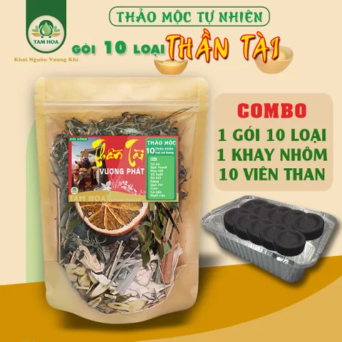 Gói Xông Nhà 10 Loại Thảo Mộc đón Thần Tài Tam Hoa giúp sinh sôi tài lộc, khởi vận năng lượng