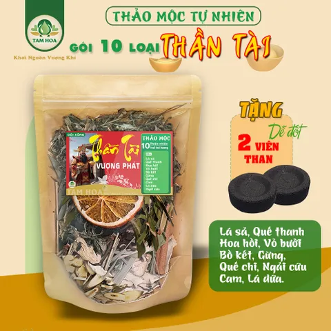 Gói Xông Nhà 10 Loại Thảo Mộc đón Thần Tài Tam Hoa giúp sinh sôi tài lộc, khởi vận năng lượng
