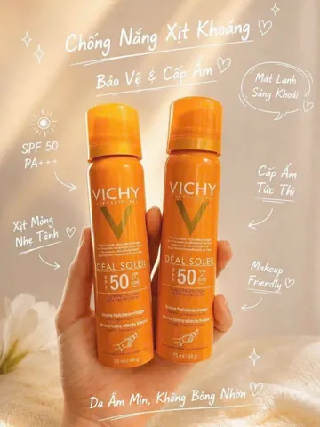 ☀️ Xịt Chống Nắng Vichy Ideal Soleil SPF50 75ml Bảo Vệ Da Toàn Diện Chính Hãng
