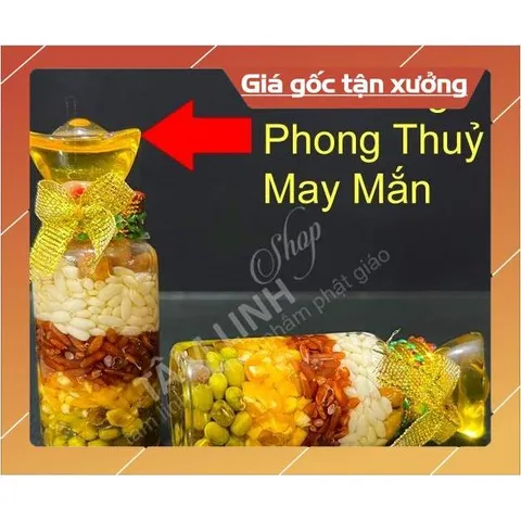 Chai ngũ cốc phong thuỷ của ăn của để bày ban thờ MAY MẮN LẮM TẶNG CON RÙA VÀNG 840431
