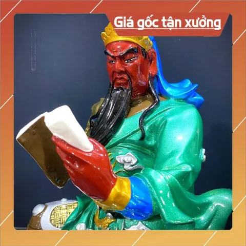 Tượng Quan Công , Quan Thánh Đọc Sách 30cm nhựa composite có hoả tốc 840432