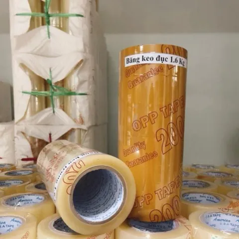 Băng keo trong, đục 200 yard 1.6kg lõi giấy mỏng 5li 1 cây gồm 6 cuộn CÓ HOA TOC L62 840445