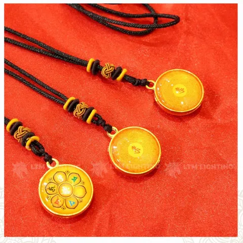 GIEO DUYÊN 10 Dây Chuyền Chú Lăng Nghiêm Và Chú Lục Tự Đại Minh [In Rõ Chữ] Mặt Dây 2.7cm - Mang Lại Bình An 840447