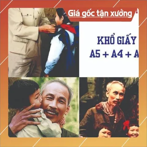 Ảnh Bác Hồ và Thiếu Nhi ( Chỉ in + ép platic, không đóng khung ) cực đẹp