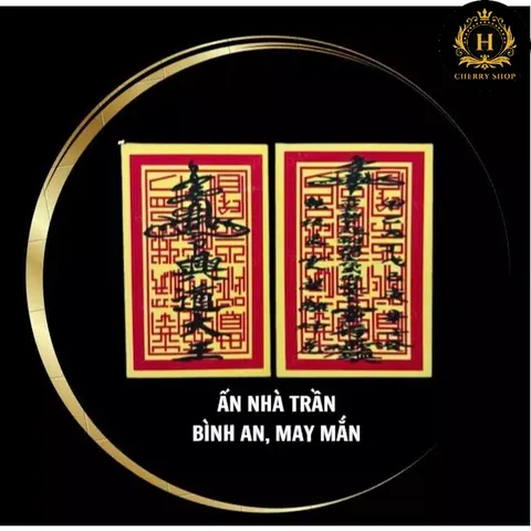 100 thẻ ấn vàng bình an, may mắn - ấn nhà trần ép plastic bền đẹp