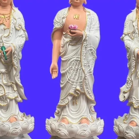 MÀU TRẮNG, Tôn Tượng Tam Thánh Tây Phương 45CM