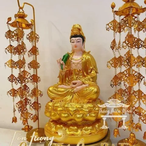 Tôn tượng Tây Phương Tam Thánh 30cm cực đẹp 3 tượng MÀU VÀNG 840502