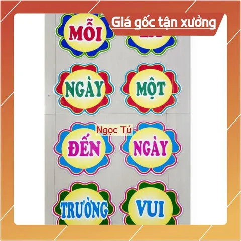 Tờ Khẩu hiệu trang trí trong lớp học Mỗi ngày đến trường là một ngày vui  Cỡ A4. CÓ NAM CHÂM 840511