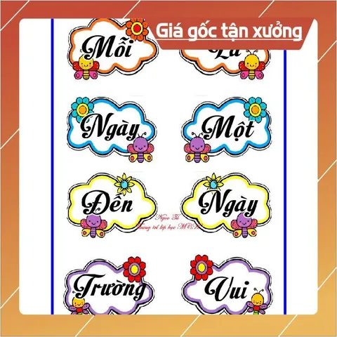 Tờ Khẩu hiệu trang trí trong lớp học Mỗi ngày đến trường là một ngày vui  Cỡ A4. CÓ NAM CHÂM 840511