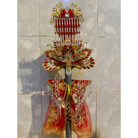 Bộ Áo mão mẹ Diêu Trì, chúa xứ cao 42cm màu đỏ 840527