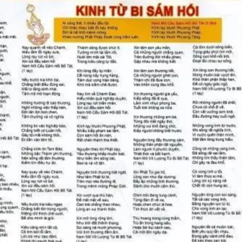 Tờ Kinh Sám Hối TỪ BI Phật Giáo Đọc Hàng Ngày Giúp Phát Triển Các Hạnh Lành