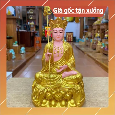 Tượng Địa Tạng Vương Bồ Tát Ngồi 30cm Vàng nhủ 840548