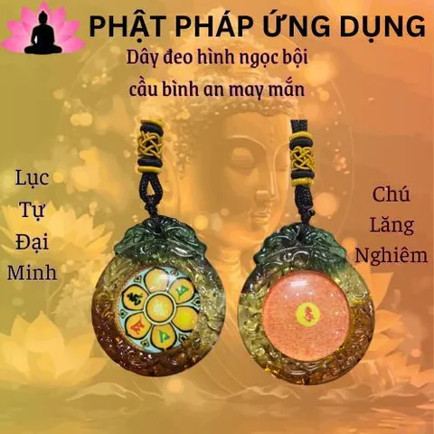 [Bản mới] Dây đeo Chú Lăng Nghiêm và Lục Tự Đại Minh MẶT ĐÁ, DÂY VẢI cầu bình an may mắn 840593