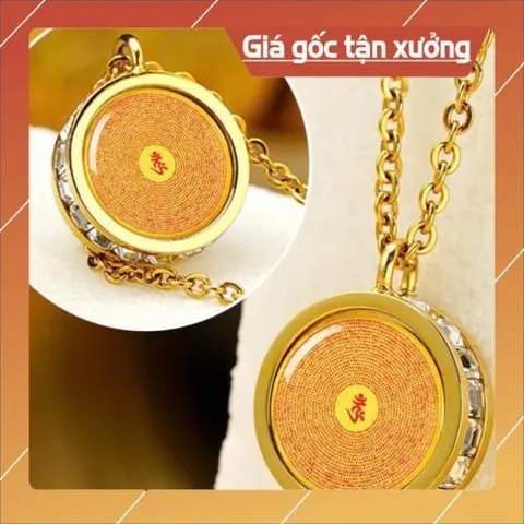 DÂY CHUYỀN CHÚ LĂNG NGHIÊM TITAN ĐÍNH ĐÁ(mặt dây 1.4cm) 840600