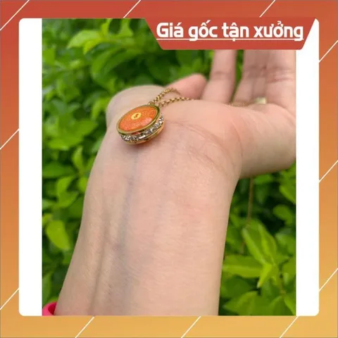 DÂY CHUYỀN CHÚ LĂNG NGHIÊM TITAN ĐÍNH ĐÁ(mặt dây 1.4cm) 840600
