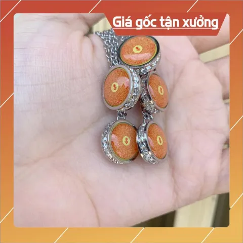 DÂY CHUYỀN CHÚ LĂNG NGHIÊM TITAN ĐÍNH ĐÁ(mặt dây 1.4cm) 840600