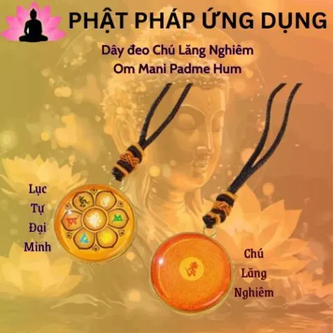 Dây đeo chú Lăng Nghiêm và Lục Tự Đại Minh (Om Mani Padme Hum) MẶT ĐÁ, DÂY VẢI 840598