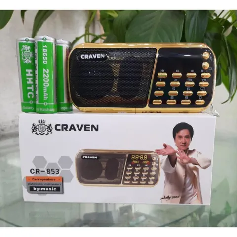 Loa Craven CR-853 Nghe Thẻ Nhớ, USB, Có Đài FM, Loa To, Rõ, Pin Khỏe (3 Pin) 840640