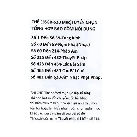 TN55 - Thẻ Nhớ 16G Tổng Hợp 520 Bài Phật Giáo Tụng Kinh, Niệm Phật, Thần Chú, Nhạc Thiền, Thuyết Pháp 840646