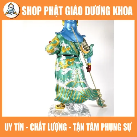 Tượng Quan Công Quan Vân Trường đứng vẽ sắc màu gốm sứ tuyệt đẹp - Cao 40cm 840691