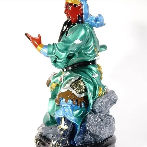 Tượng Quan Công Quan Vân Trường NGỒI vẽ sắc màu gốm sứ tuyệt đẹp - Cao 40cm 840693
