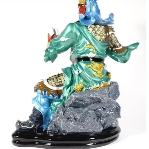 Tượng Quan Công Quan Vân Trường NGỒI vẽ sắc màu gốm sứ tuyệt đẹp - Cao 40cm 840693