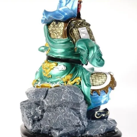 Tượng Quan Công Quan Vân Trường NGỒI vẽ sắc màu gốm sứ tuyệt đẹp - Cao 40cm 840693