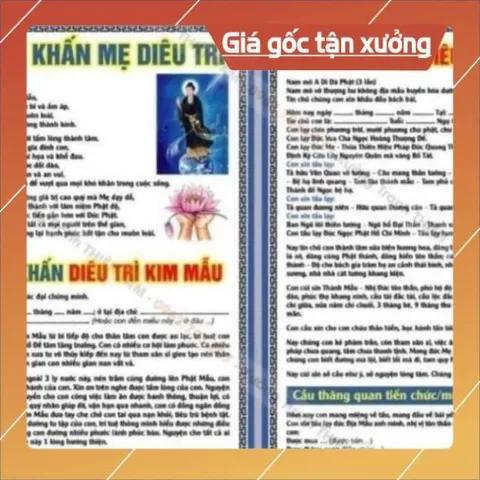 Tờ Bài Văn Khấn Mẹ Diêu Trì Địa Mẫu, Diêu Trì Kim Mẫu ÉP PLASTICS