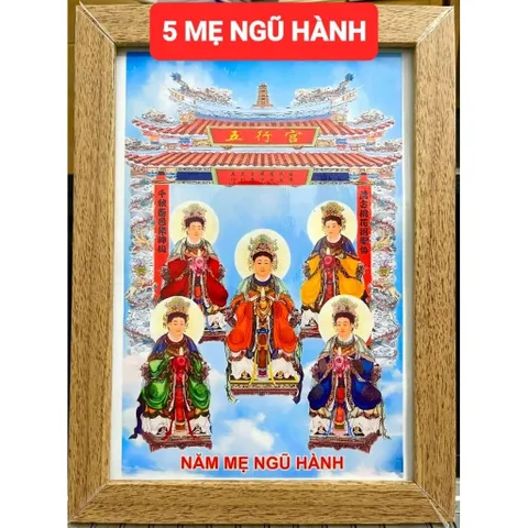KHUNG TRANH 5 MẸ NGŨ HÀNH 25CM X 35CM - TẶNG KINH 5 MẸ KÈM 840706