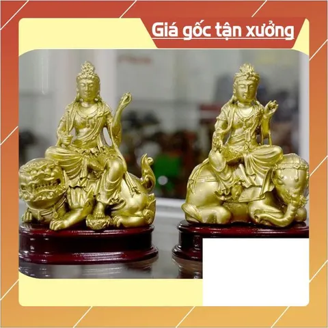 Tượng ngài Văn Thù Bồ Tát-Phổ Hiền Bồ Tát cao 10cm nhiều màu có hoả tốc 840747