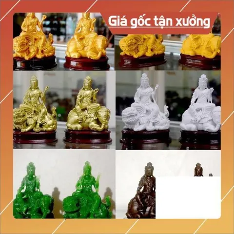 Tượng ngài Văn Thù Bồ Tát-Phổ Hiền Bồ Tát cao 10cm nhiều màu có hoả tốc 840747
