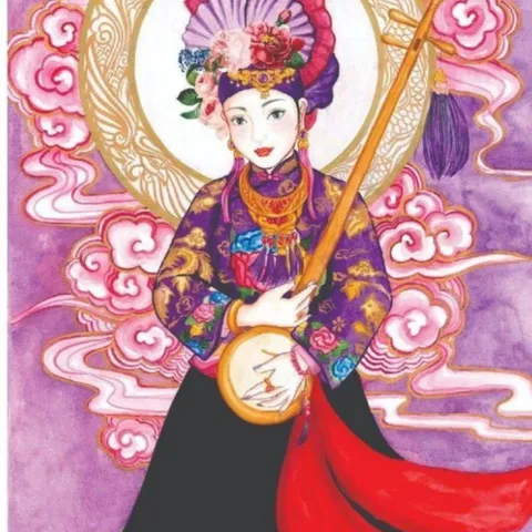 Tranh Cô Bơ, Cô Chín ( có khung ) KT 19*25, 28*38, 38*48cm  CÓ HOẢ TỐC 840749
